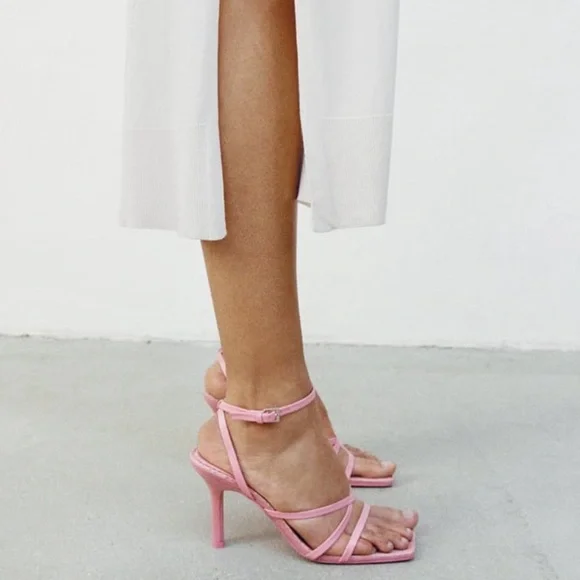 ZARA HEELED LEATHER SANDALS WITH JUTE INSOLE - Picture 14 of 15